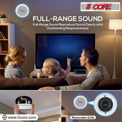 5Core 6.5" Dual Audio Ceiling Mount 60W Speaker