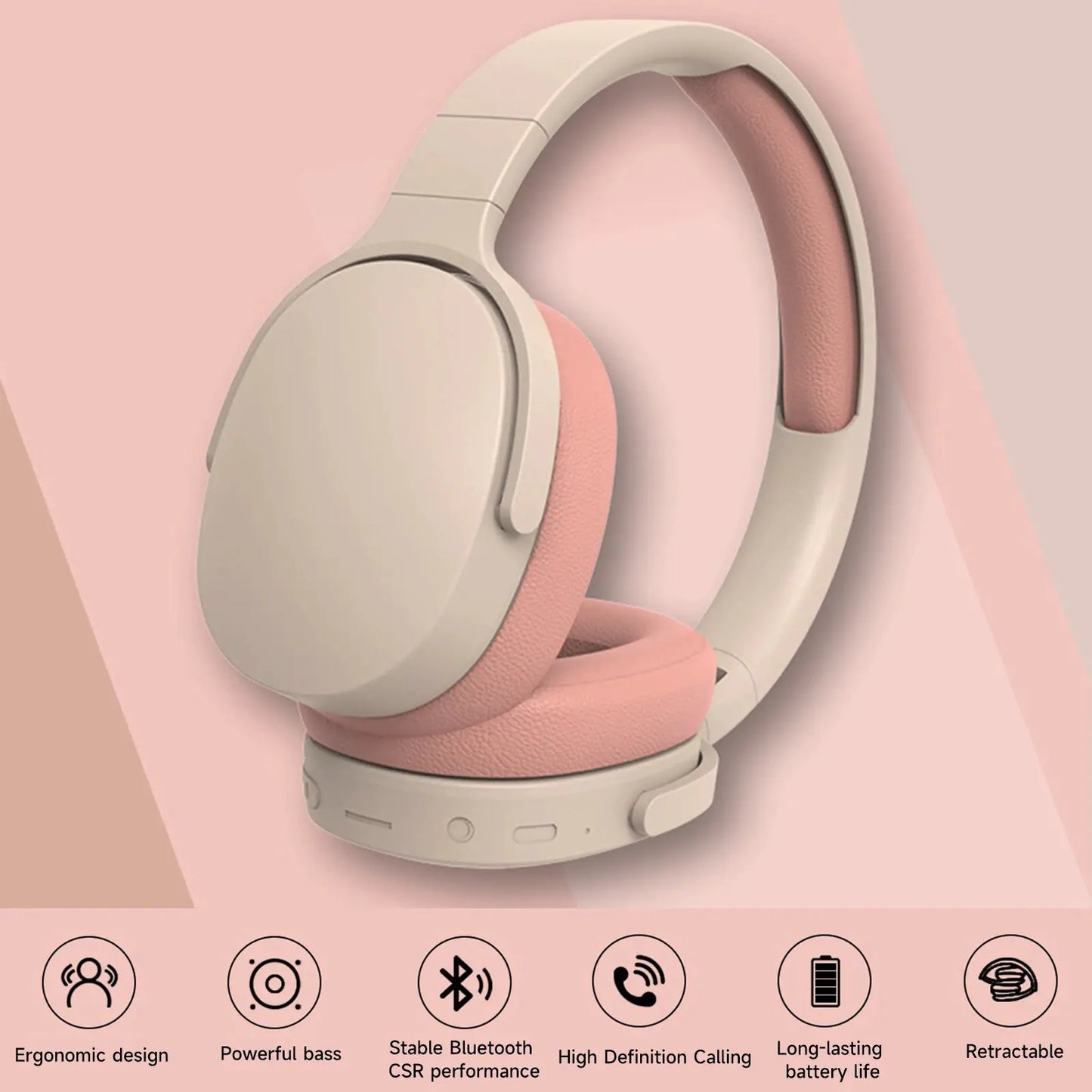 PocketFold Bluetooth 5.1 Noise-Canceling Headphones