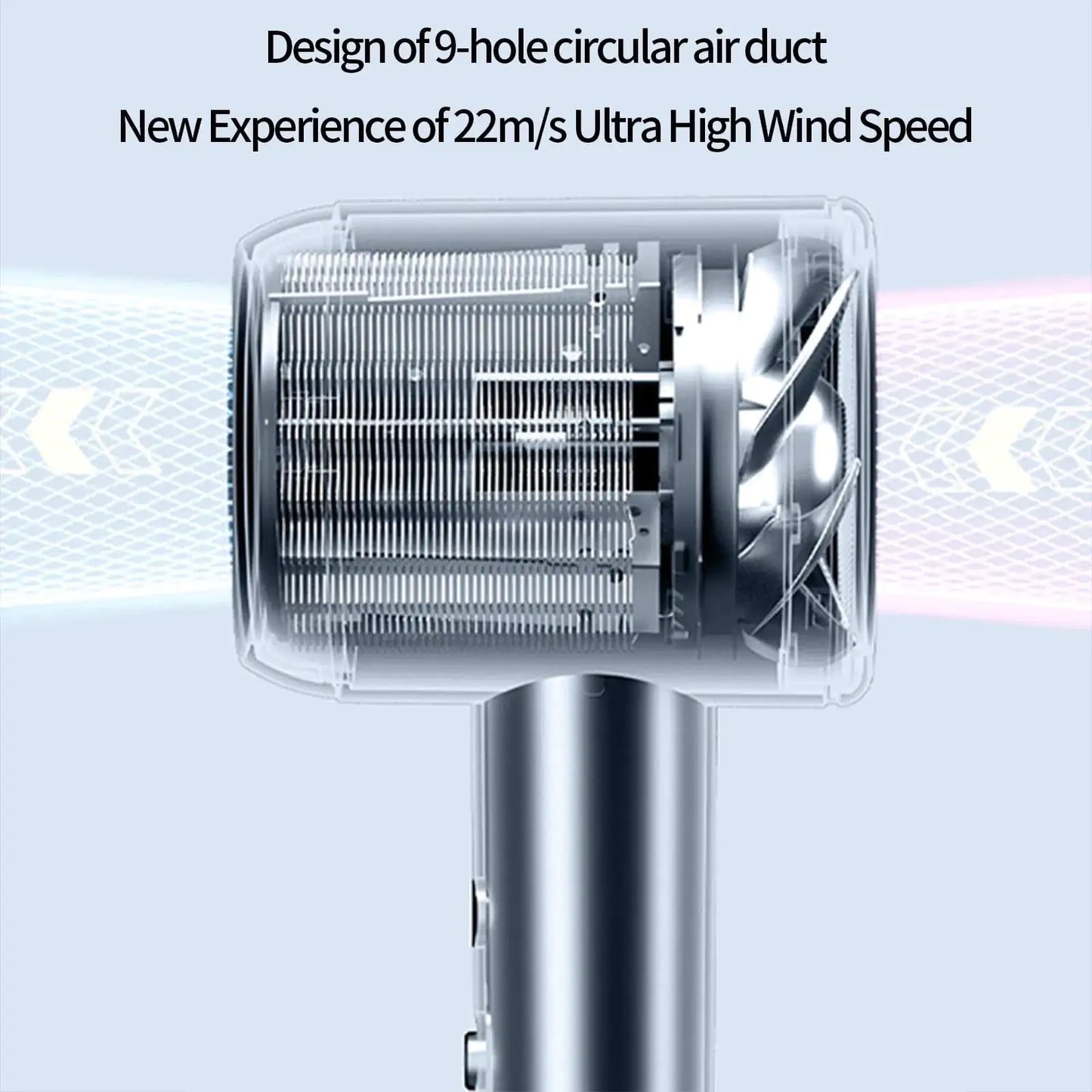 Sleek Pro Ionic Hair Dryer, 2000W Quiet Model for Curly Hair