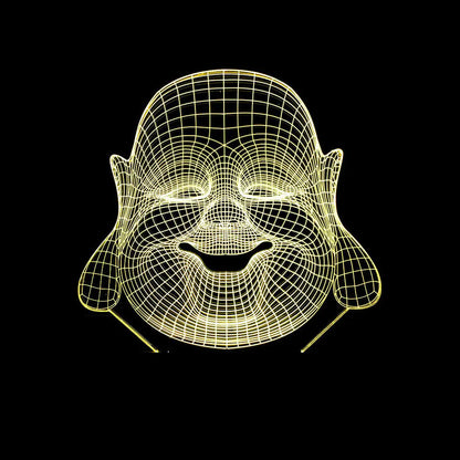 3D Maitreya Buddha Lamp with Touch Control LED Light