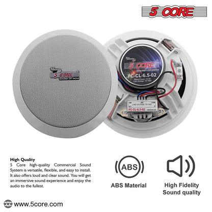 5Core 6.5" Dual Audio Ceiling Mount 60W Speaker