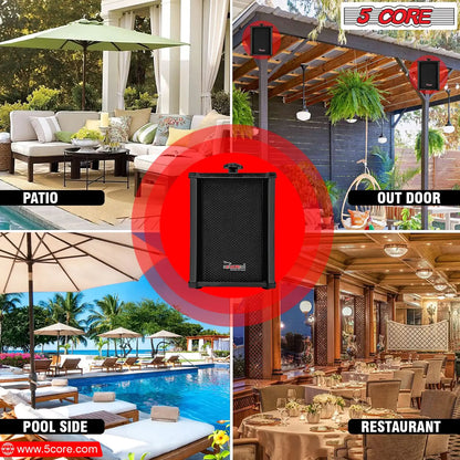 5Core 100W Stereo In-Wall Outdoor Speakers