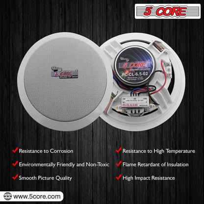 5Core 6.5" Dual Audio Ceiling Mount 60W Speaker