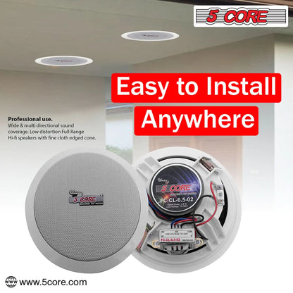 5Core 6.5" Dual Audio Ceiling Mount 60W Speaker