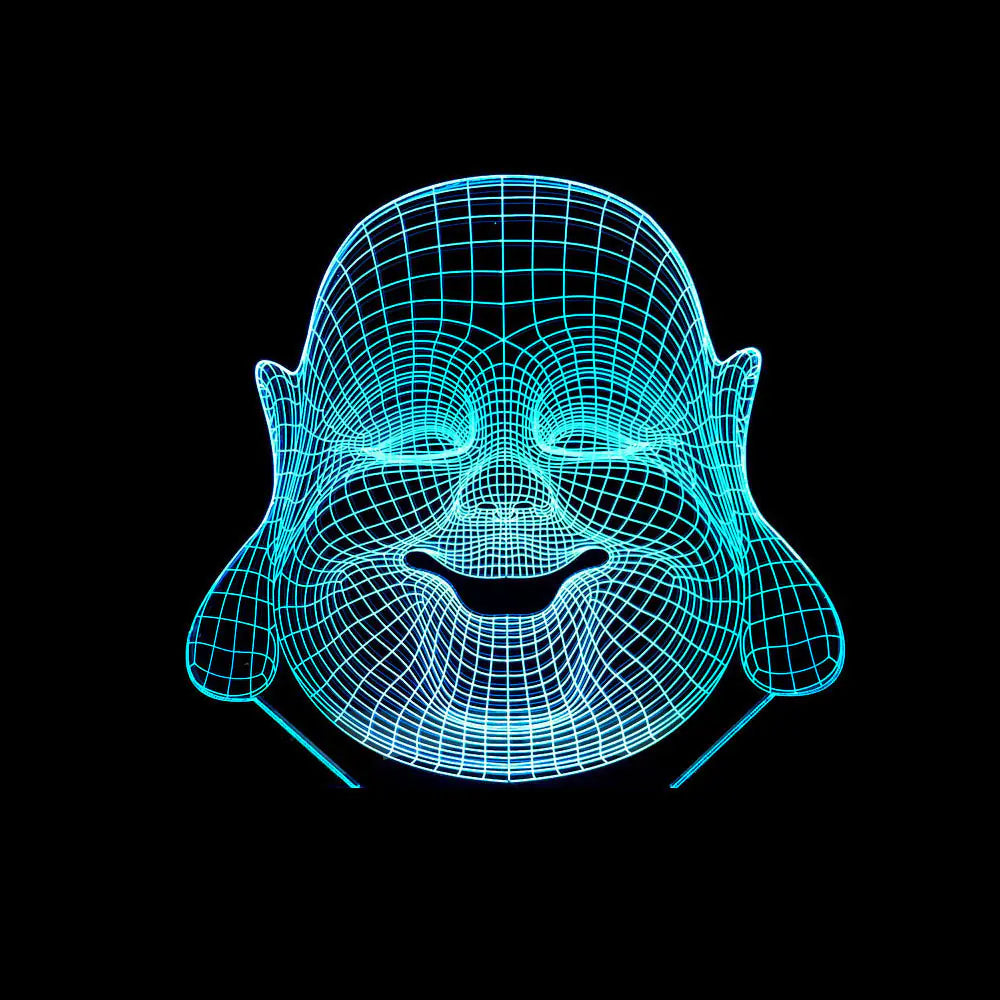 3D Maitreya Buddha Lamp with Touch Control LED Light