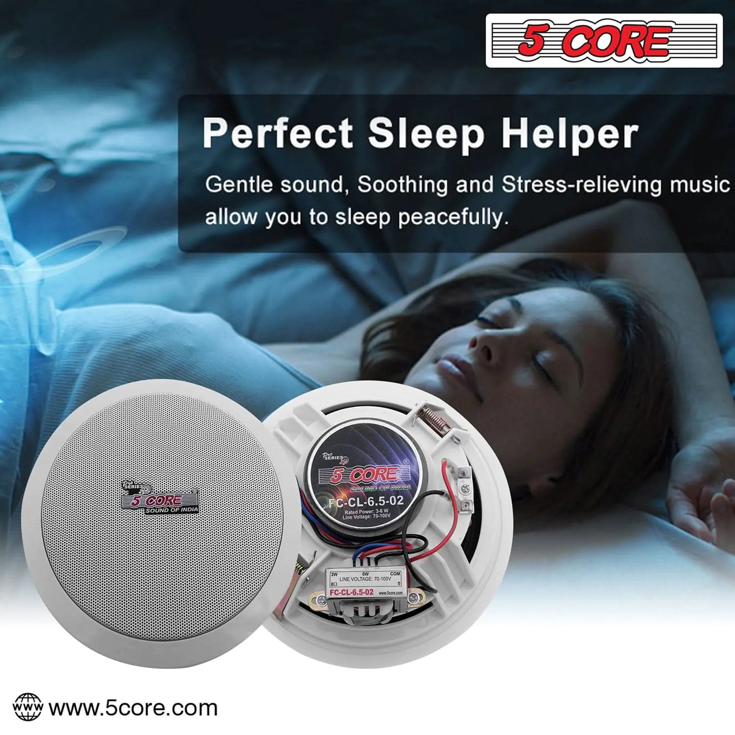 5Core 6.5" Dual Audio Ceiling Mount 60W Speaker